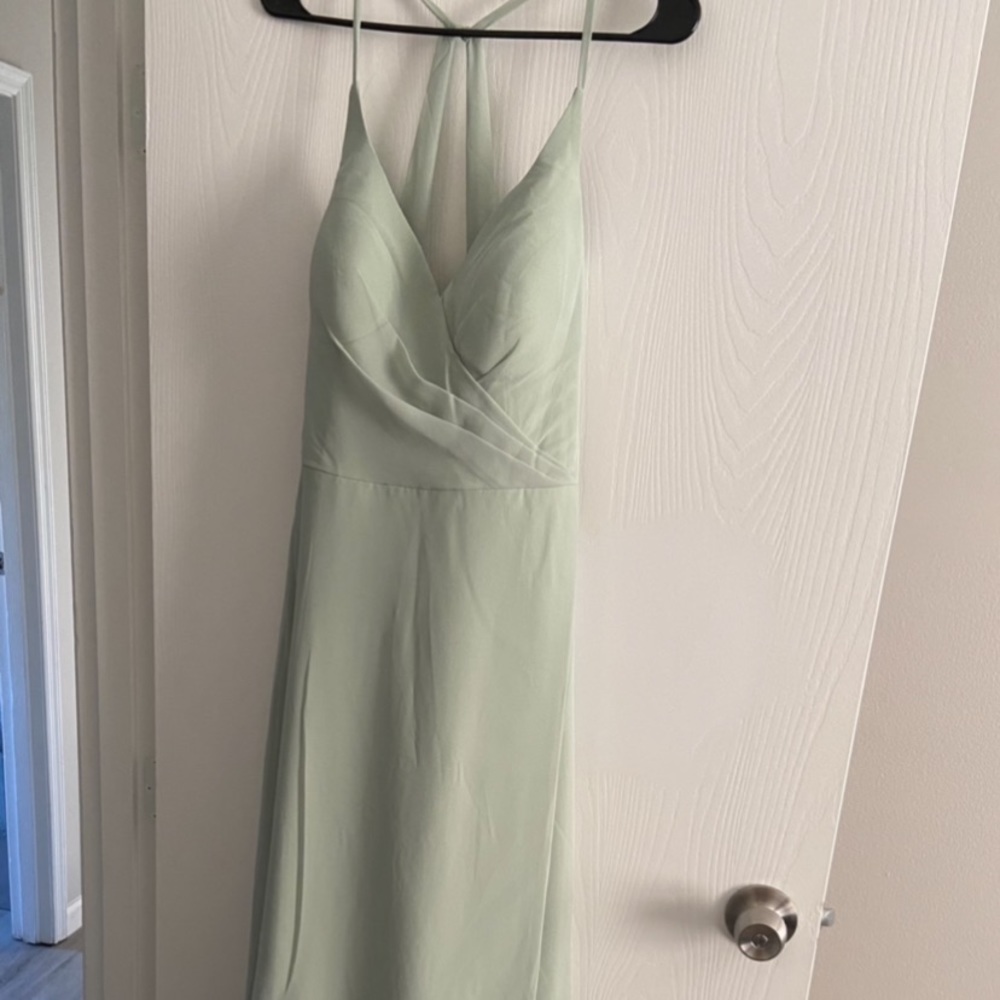 Azazie dusty sage bridesmaid dress
